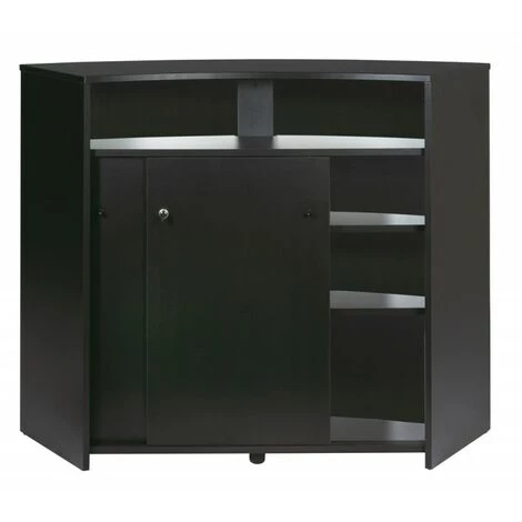 BEAUX MEUBLES PAS CHERS Comptoir D'Acceuil 2 Portes 135 Cm Face Noire - Coloris: Noir 3 BEAUX MEUBLES PAS CHERS Comptoir D'Acceuil 2 Portes 135 Cm Face Noire - Coloris: Noir