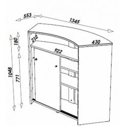 BEAUX MEUBLES PAS CHERS Comptoir D'Acceuil 2 Portes Blanc 135 Cm - Coloris: Capitons 911 -Table haute et bar Soldes 29044255 4