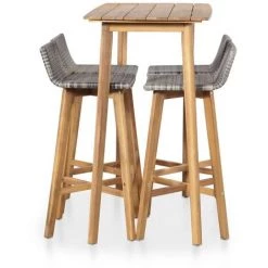 TRUE DEAL Mobilier à Dîner D'extérieur 5 Pcs Bois D'acacia Solide -Table haute et bar Soldes 29746541 2