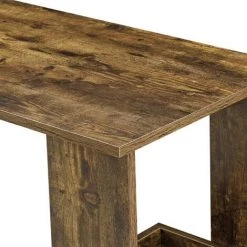 Table De Bar Sölvesborg 2 Compartiments Murale Effet Bois Foncé [en.casa] -Table haute et bar Soldes 29885052 5