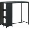 ASUPERMALL Table De Bar Avec Rangement Noir 120x60x110 Cm Resine Tressee -Table haute et bar Soldes 29986925 1