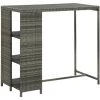ASUPERMALL Table De Bar Avec Rangement Gris 120x60x110 Cm Resine Tressee 2 ASUPERMALL Table De Bar Avec Rangement Gris 120x60x110 Cm Resine Tressee -Table haute et bar Soldes 29986931 1