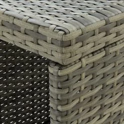 ASUPERMALL Table De Bar Avec Rangement Gris 120x60x110 Cm Resine Tressee -Table haute et bar Soldes 29986931 2