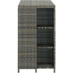 ASUPERMALL Table De Bar Avec Rangement Gris 120x60x110 Cm Resine Tressee -Table haute et bar Soldes 29986931 4