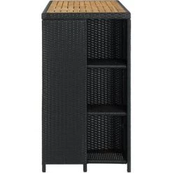 ASUPERMALL Table De Bar Avec Rangement Noir 120x60x110 Cm Resine Tressee 10 ASUPERMALL Table De Bar Avec Rangement Noir 120x60x110 Cm Resine Tressee -Table haute et bar Soldes 29986935 4