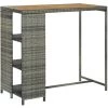 ASUPERMALL Table De Bar Avec Rangement Gris 120x60x110 Cm Resine Tressee -Table haute et bar Soldes 29986939 1