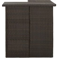 ASUPERMALL Table D'angle De Bar Marron 100x50x105 Cm Resine Tressee -Table haute et bar Soldes 30048453 3