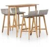 YOUTHUP Mobilier à D?ner D'extérieur 5 Pcs Bois D'acacia Solide - Brun -Table haute et bar Soldes 30092556 1