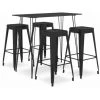 TRUE DEAL Ensemble De Bar 5 Pcs Noir 2 TRUE DEAL Ensemble De Bar 5 Pcs Noir -Table haute et bar Soldes 30120524 1