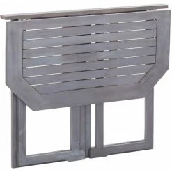 TRUE DEAL Mobilier De Bistro 4 Pcs Bois D'acacia Solide Gris -Table haute et bar Soldes 30121027 3