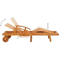 TRUE DEAL Ensemble De 2 Chaises Longues Avec Table Bois D'acacia Massif -Table haute et bar Soldes 30121111 3