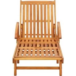 TRUE DEAL Ensemble De 2 Chaises Longues Avec Table Bois D'acacia Massif -Table haute et bar Soldes 30121111 4