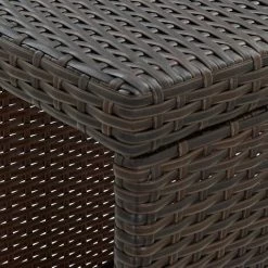 TRUE DEAL Meuble De Bar De Jardin 5 Pcs Et Coussins Résine Tressée Marron -Table haute et bar Soldes 30123689 3