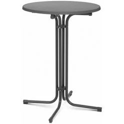 HELLOSHOP26 Mange Debout Table Pliable Pliant Diamètre 80 Cm Gris - Gris