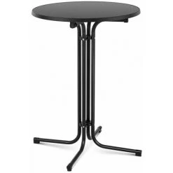 HELLOSHOP26 Mange Debout Table Pliable Pliant Diamètre 80 Cm Noir - Noir