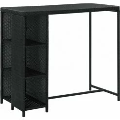 TRUE DEAL Meuble De Bar De Jardin 5 Pcs Et Coussins Résine Tressée Noir 8 TRUE DEAL Meuble De Bar De Jardin 5 Pcs Et Coussins Résine Tressée Noir -Table haute et bar Soldes 30321044 2