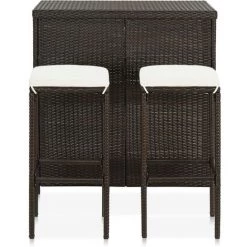 TRUE DEAL Ensemble De Bar 3 Pcs Résine Tressée Marron 8 TRUE DEAL Ensemble De Bar 3 Pcs Résine Tressée Marron -Table haute et bar Soldes 30363452 2