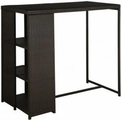 ASUPERMALL Meuble De Bar De Jardin 5 Pcs Et Coussins Resine Tressee Marron 9 ASUPERMALL Meuble De Bar De Jardin 5 Pcs Et Coussins Resine Tressee Marron -Table haute et bar Soldes 30381035 3