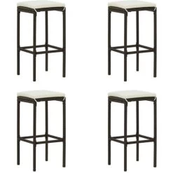ASUPERMALL Meuble De Bar De Jardin 5 Pcs Et Coussins Resine Tressee Marron 10 ASUPERMALL Meuble De Bar De Jardin 5 Pcs Et Coussins Resine Tressee Marron -Table haute et bar Soldes 30381035 4