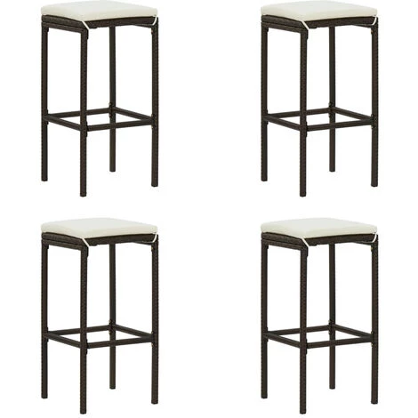 ASUPERMALL Meuble De Bar De Jardin 5 Pcs Et Coussins Resine Tressee Marron 6 ASUPERMALL Meuble De Bar De Jardin 5 Pcs Et Coussins Resine Tressee Marron – Image 4