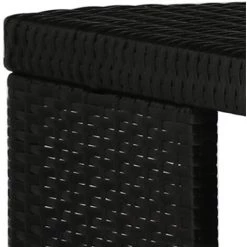 ASUPERMALL Meuble De Bar De Jardin 5 Pcs Et Coussins Resine Tressee Noir -Table haute et bar Soldes 30381038 3
