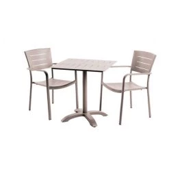 ESSENCIEL GREEN Table De Bistrot Carré En Alu Inari Coloris Muscade - Muscade -Table haute et bar Soldes 30528223 4