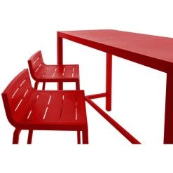 ESSENCIEL GREEN Table De Bar Rectangulaire En Aluminium Coloris Piment - Piment -Table haute et bar Soldes 30528247 3