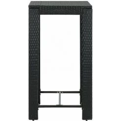 Table De Bar De Jardin Noir 60,5x60,5x110,5 Cm Résine Tressée VidaXL -Table haute et bar Soldes 30555600 2
