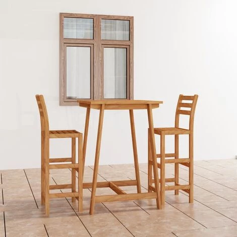 Ensemble De Bar D'extérieur 3 Pcs Bois D'acacia Massif VidaXL 3 Ensemble De Bar D'extérieur 3 Pcs Bois D'acacia Massif VidaXL
