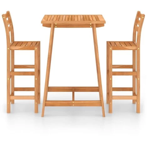 Ensemble De Bar D'extérieur 3 Pcs Bois D'acacia Massif VidaXL 5 Ensemble De Bar D'extérieur 3 Pcs Bois D'acacia Massif VidaXL – Image 3