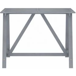 VidaXL Table De Bar De Jardin Gris 140x70x104 Cm Bois D'acacia Massif - Gris -Table haute et bar Soldes 30778446 2
