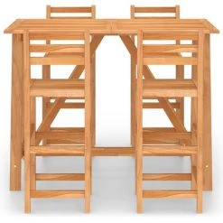 VidaXL Ensemble De Bar D'extérieur 5 Pcs Bois D'acacia Massif - Brun -Table haute et bar Soldes 30819799 3