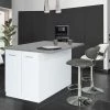 IDMARKET Ilot Central IVO 120 Cm Blanc Avec Plan De Travail Effet Béton - Blanc 2 IDMARKET Ilot Central IVO 120 Cm Blanc Avec Plan De Travail Effet Béton - Blanc -Table haute et bar Soldes 30914893 1