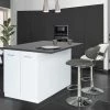 IDMARKET Ilot Central IVO 120 Cm Blanc Avec Plan De Travail Gris Anthracite - Gris 1 IDMARKET Ilot Central IVO 120 Cm Blanc Avec Plan De Travail Gris Anthracite - Gris -Table haute et bar Soldes 30914896 1