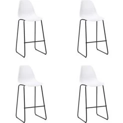 ASUPERMALL Ensemble De Bar 5 Pcs Plastique Blanc -Table haute et bar Soldes 31119035 3