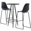 ASUPERMALL Ensemble De Bar 3 Pcs Plastique Noir -Table haute et bar Soldes 31119036 1