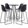 ASUPERMALL Ensemble De Bar 5 Pcs Plastique Noir -Table haute et bar Soldes 31119041 1
