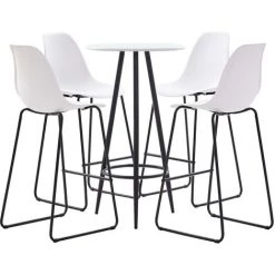 ASUPERMALL Ensemble De Bar 5 Pcs Plastique Blanc