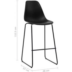 ASUPERMALL Ensemble De Bar 5 Pcs Plastique Noir -Table haute et bar Soldes 31119051 3
