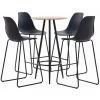 ASUPERMALL Ensemble De Bar 5 Pcs Plastique Noir -Table haute et bar Soldes 31119053 1