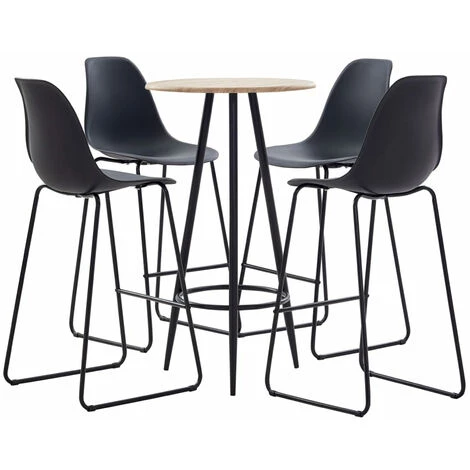 ASUPERMALL Ensemble De Bar 5 Pcs Plastique Noir 3 ASUPERMALL Ensemble De Bar 5 Pcs Plastique Noir