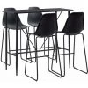 ASUPERMALL Ensemble De Bar 5 Pcs Plastique Noir -Table haute et bar Soldes 31119055 1