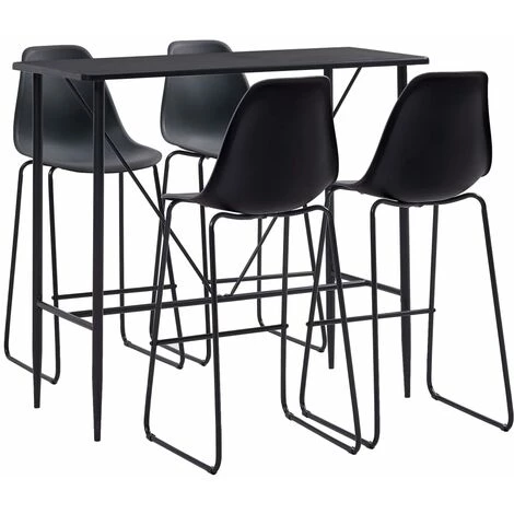 ASUPERMALL Ensemble De Bar 5 Pcs Plastique Noir 3 ASUPERMALL Ensemble De Bar 5 Pcs Plastique Noir