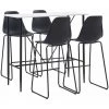ASUPERMALL Ensemble De Bar 5 Pcs Plastique Noir -Table haute et bar Soldes 31119057 1