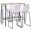 ASUPERMALL Ensemble De Bar 5 Pcs Plastique Blanc -Table haute et bar Soldes 31119058 1