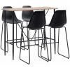 ASUPERMALL Ensemble De Bar 5 Pcs Plastique Noir -Table haute et bar Soldes 31119059 1