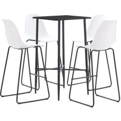 ASUPERMALL Ensemble De Bar 5 Pcs Plastique Blanc -Table haute et bar Soldes 31119070 2