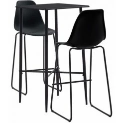 ASUPERMALL Ensemble De Bar 3 Pcs Plastique Noir