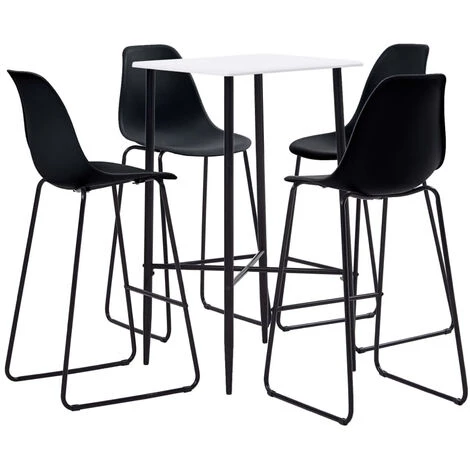ASUPERMALL Ensemble De Bar 5 Pcs Plastique Noir 3 ASUPERMALL Ensemble De Bar 5 Pcs Plastique Noir