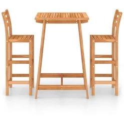ASUPERMALL Ensemble De Bar D'exterieur 3 Pcs Bois D'acacia Massif 9 ASUPERMALL Ensemble De Bar D'exterieur 3 Pcs Bois D'acacia Massif -Table haute et bar Soldes 31558387 3